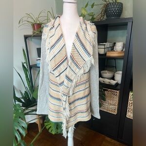 NWT Anthropologie Dolan fringe cardigan XL